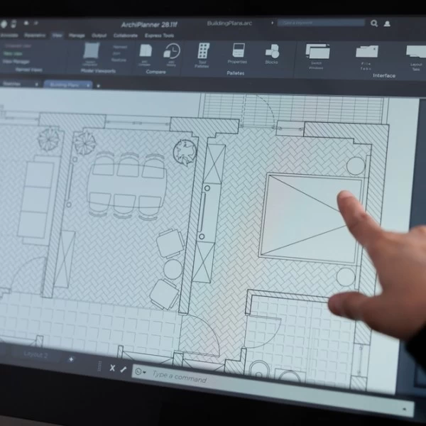 A view of a home floor plan on a laptop screen