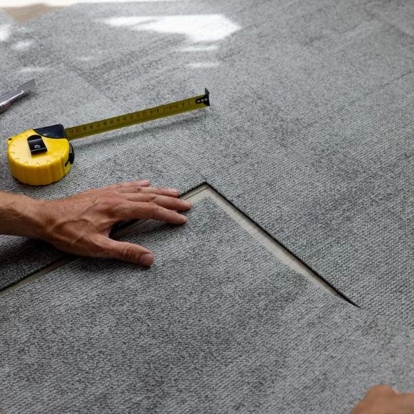 A carpet being placed